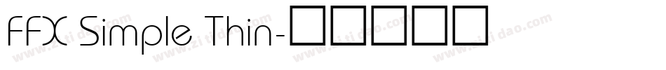 FFX Simple Thin字体转换